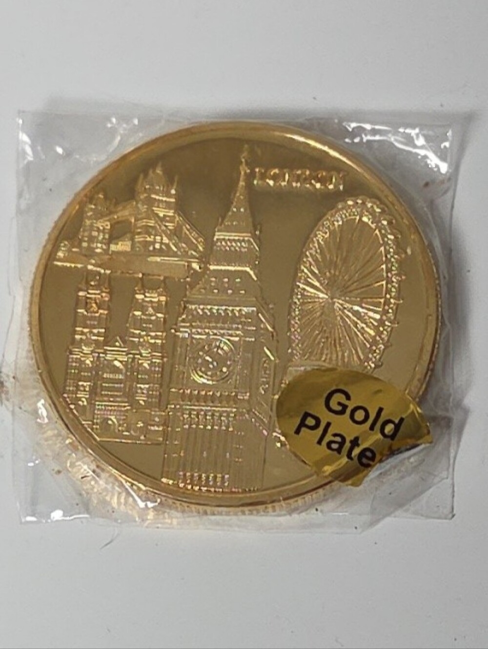 London United Kingdom Commemorative Gold Plated Token Tourist Keepsake